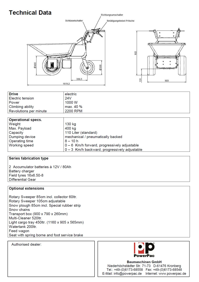 ELECTRIC WHEELBARROW MICRO DUMPER DIGGER MUCK TRUCK  