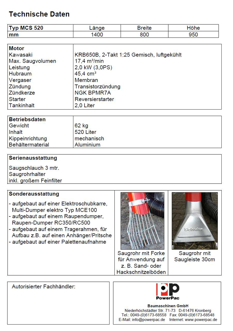 POWERPAC   MULTI SAUGER PADDOCK CLEANER INDUSTRIESAUGER  